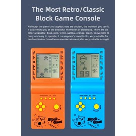 TAQY Retro Classic Block Game Console Multiple games Adjustable level/speed Handheld Porable console Brick game/racing/tank battle Puzzle game Electronic toys Children/friends (Green)