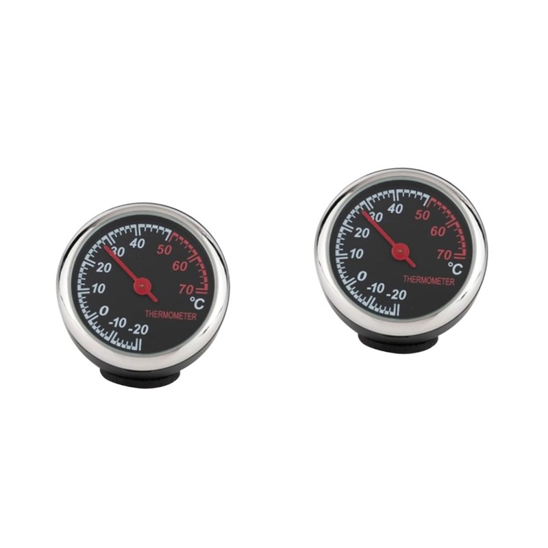 CHILDWEET 2pcs Steel Core Pointer Car Thermometer Indoor Outdoor Temperature