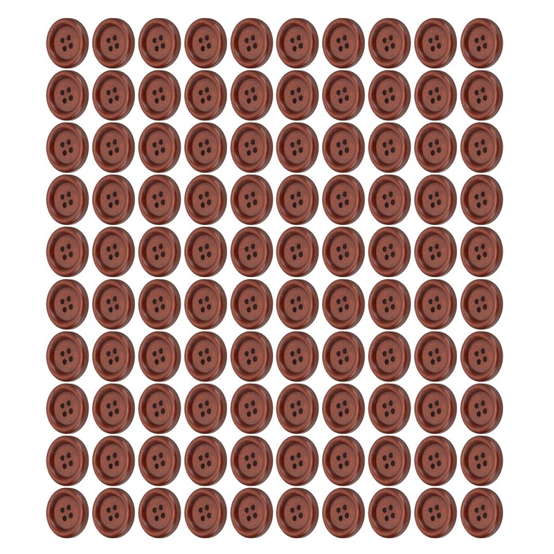 100Pcs Wooden Button 20mm 4 Holes Delicate Cute Waterproof Clothing