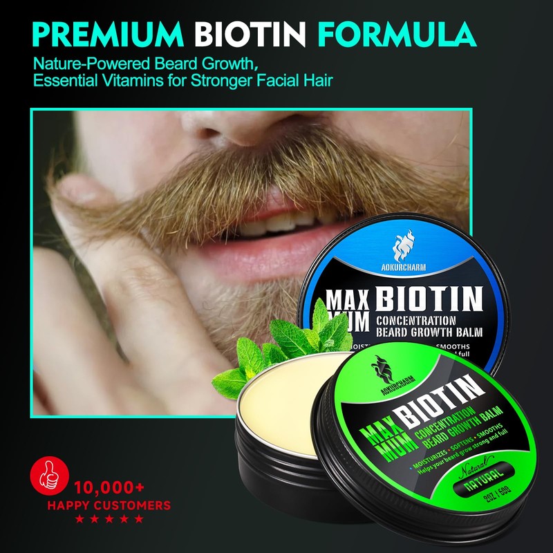 aokur 2 Pack Beard Balm for Men – Sandalwood &