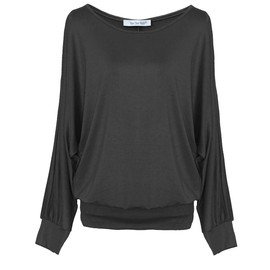 Van Der Rich® Women's Oversized T-Shirt with Batwing Sleeves, Made in Italy, ML-black, m