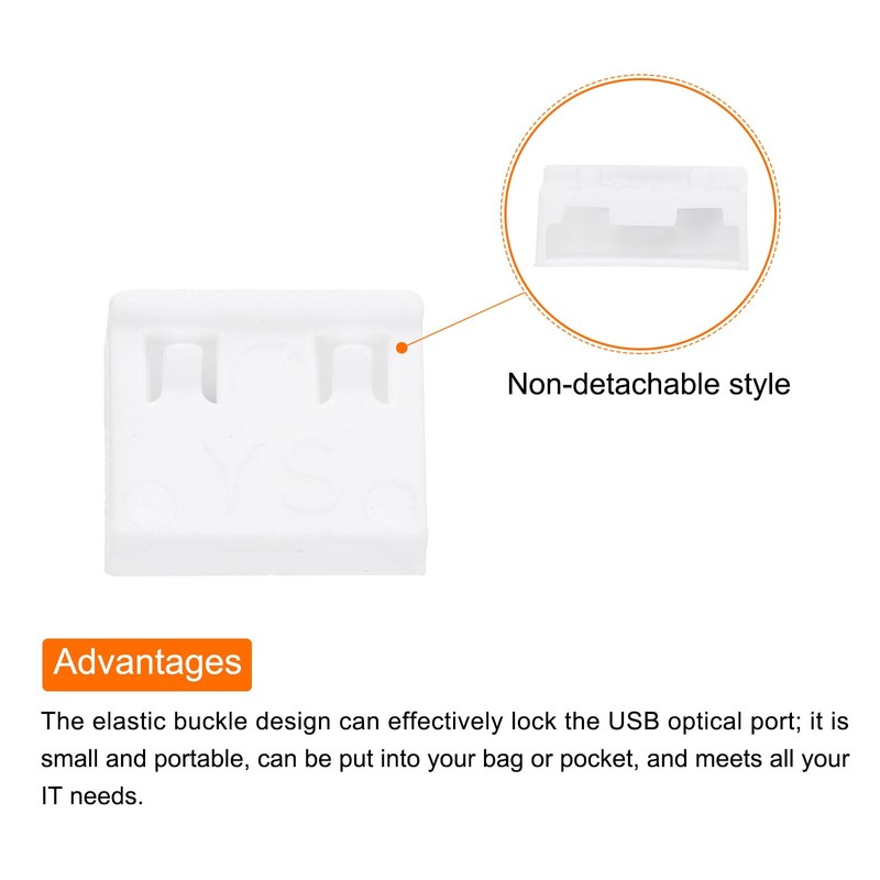 QUARKZMAN Port Blocker PP Locking USB Port/Dust PC Blocker White