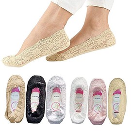 SNUG STAR Lace Socks 6 Pairs Non Slip Socks for Women