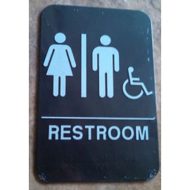 ADA Signage RESTROOM w/ Wheelchair Black Sign ADA Compliant Public Accommodation Facilities