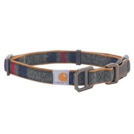 Carhartt Collar de Nailon para Perro, Totalmente Ajustable, Duradero, de 2 Capas de Lona de Nailon Cordura para Perros, Manta a Rayas, Mediano