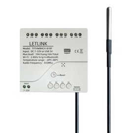 LETLINK 4-Channel 7-32V or USB 5V Tuya App WiFi Smart Temperature Relay Switch,Dry Contact App Remote,Compatible with Alexa Google Home (4CH 7-32V)