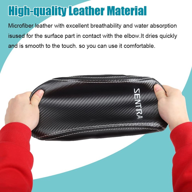 LEXLEY Armrest Box Cover Center Console Pad Waterproof Anti-Scratch Leather
