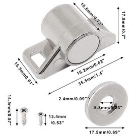 YuGtcen Cabinet Door Magnets, 6 Pack Magnetic Door Catch Magnetic Cabinet Locks Drawer Magnets to Stay Closed for Kitchen Cupboard Closet (Silver)