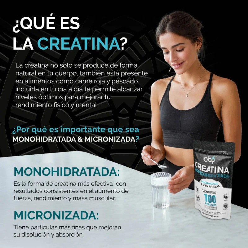 Creatina Monohidratada Micronizada Polvo 100 Alta Pureza Certificada Sabor Disuelve