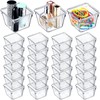 Tioncy 24 Pcs Clear Drawer Organizers 3" x 3" x