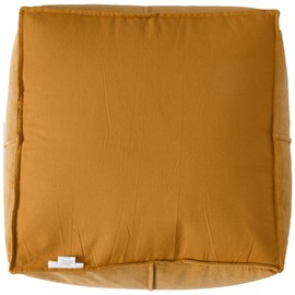 Creative Co-Op Square Cotton Velvet Pouf, Goldenrod