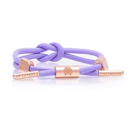 Rastaclat Knotted Bracelet for Men and Women of All Ages - Violet II Lavender/Lt Peach Gold Bracelet | Adjustable Stackable Bracelet Knotted by Hand (Small/Medium)