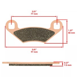 Caltric for Polaris Hawkeye 300 2006 Sintered Front & Rear Brake Pads