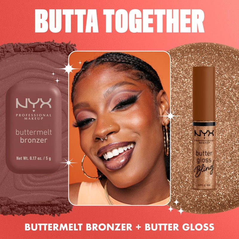NYX PROFESSIONAL MAKEUP Butter Gloss Bling Lip Gloss, Non Sticky