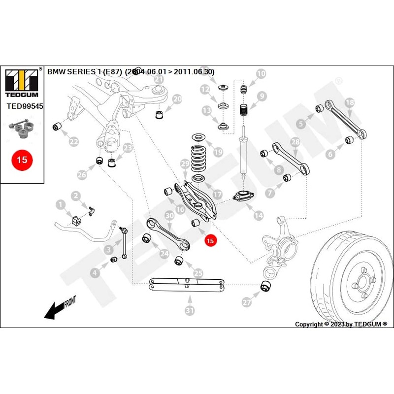 TEDGUM TED99545 REAR AXLE JACK FLOATING BUSHING PULLER