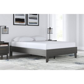 Signature Design by Ashley Finch Modern Platform Bed Frame, Queen, Black