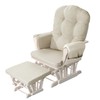 HOMBYS Glider Rocker Replacement Cushions with Storage Side Pocket,Linen-Like Fabric,