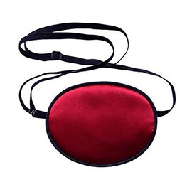 HugeDE Soft Comfortable Silk Pirate Eye Patch for Adults Lazy Eye Amblyopia Strabismus Deep Red