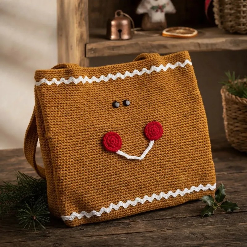 Bolsa Navideña Crochet Tejida A Mano Artesanal Modelos Cool
