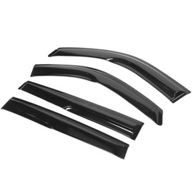 IKON MOTORSPORTS, Window Visors Compatible with 2020-2024 Toyota Highlander, Tape On Mugen Style Acrylic Shade Rain Sun Guards Wind Vent Air Deflector, 2021 2022