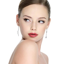 S925 Sterling Silver Bow Arrow Dangle Drop Mismatched Asymmetry Earrings for Women Girl