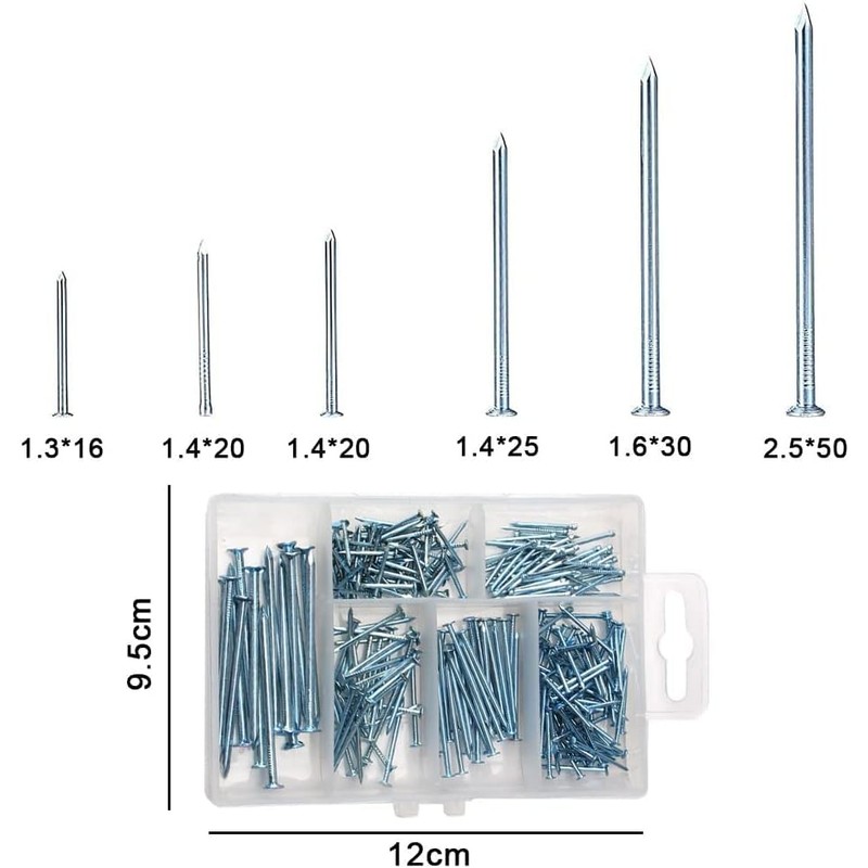 Flat Head Nails Assorted Picture Hanging Fencing Hardware Nail Assortment