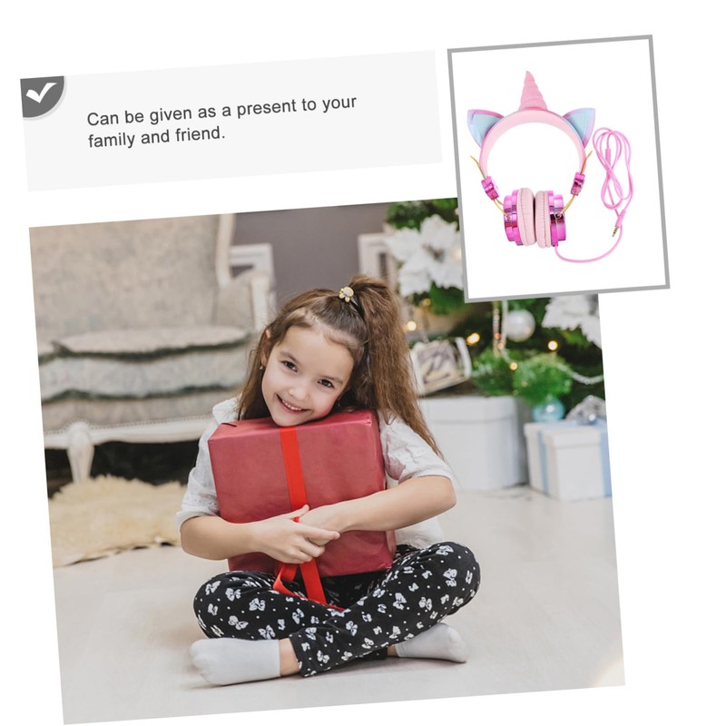 Operitacx Comfortable Protein Earmuffs Cat Ears Unicorn Horn Headset for