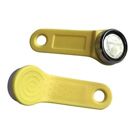 YARONGTECH 2x Yellow ibutton Dallas Key fobs with metal ring, Yellow, TM1990