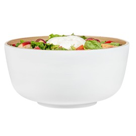 Restaurantware - Bambuddha 25 Ounce Medium Salad Bowl, 1 Heavy-Duty Round Salad Bowl - Sustainable, Reusable, White Bamboo Serving Bowl, for Serving Salads, Fruits, and Appetizers