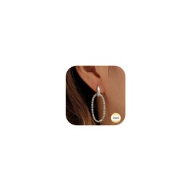 Dochais S925 Sterling Silver Post Hoop Earrings Double Circle with Cubic Zirconia, Gold/Silver Hanging Earrings, Double Circle Stud Earrings, Hypoallergenic Chunky Jewellery as Gifts for Women, Cubic