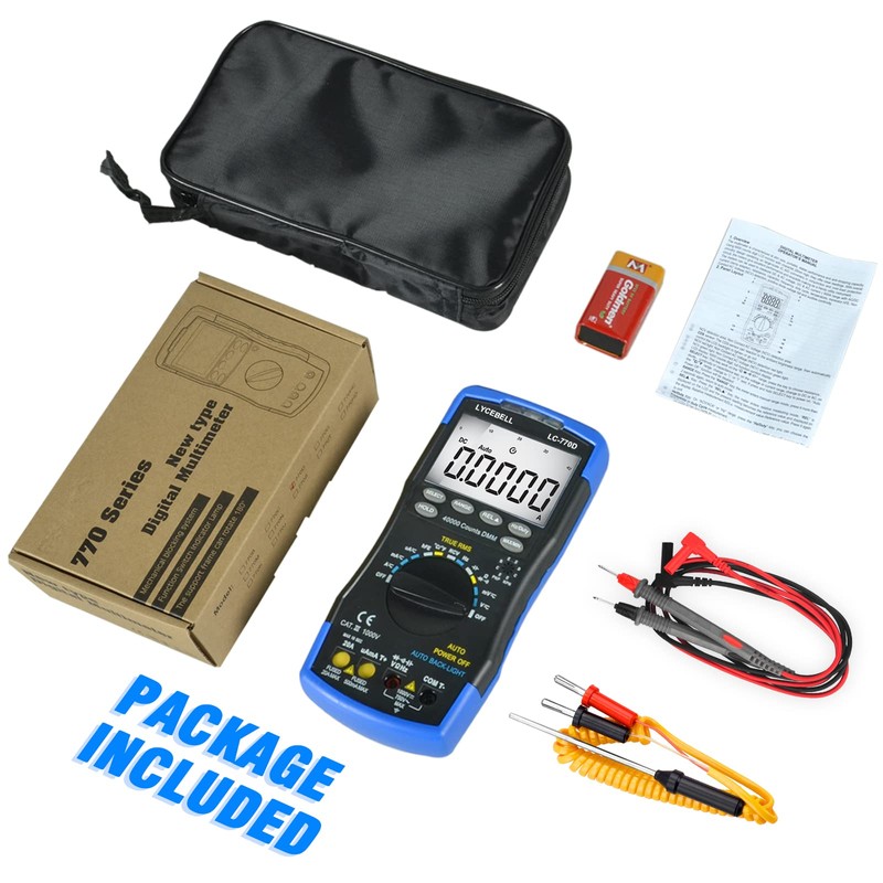 Digital Multimeter LC-770D TRMS Voltmeter Ammeter for Measures NCV AC/DC