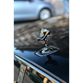 Rolls Royce Emblem, Up close in black Poster 24x36 inch