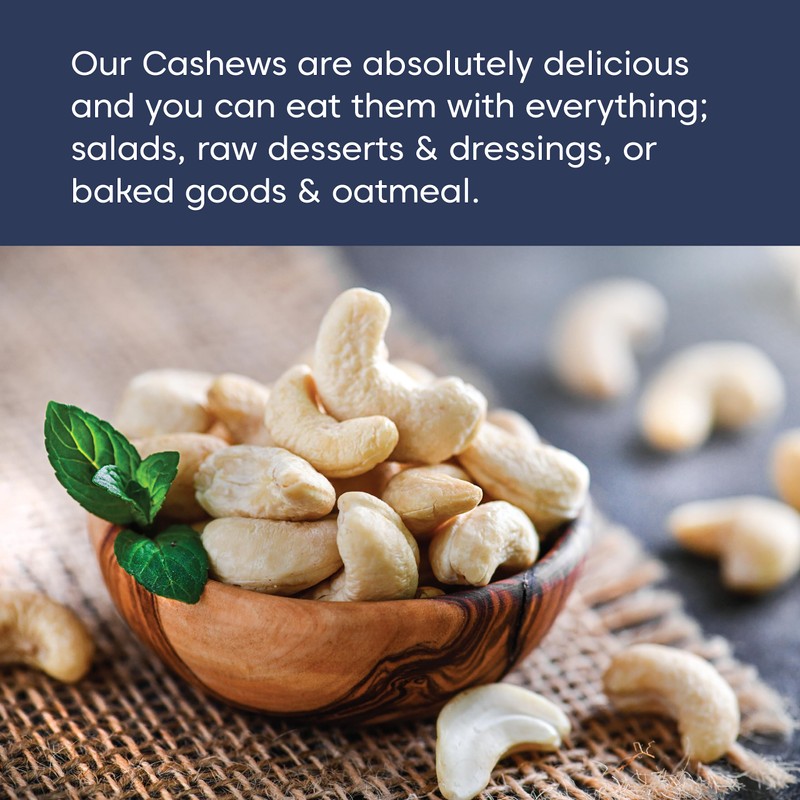 Wilderness Poets Cashews - Organic Raw Cashew Nuts, 2 Pound