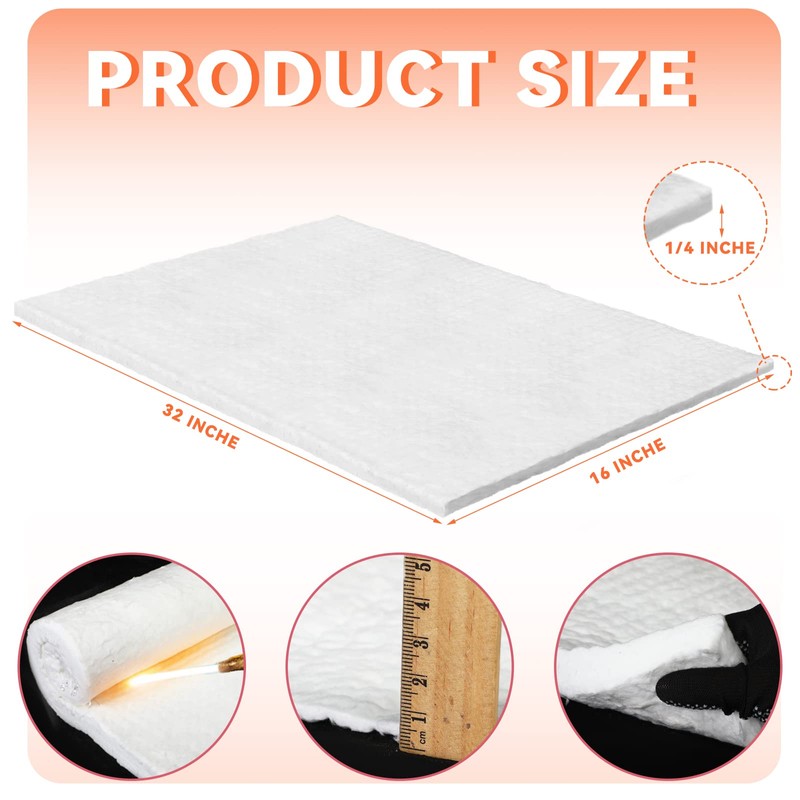 Amylove 3 Pcs Ceramic Fiber Insulation Blanket 32" x 16"