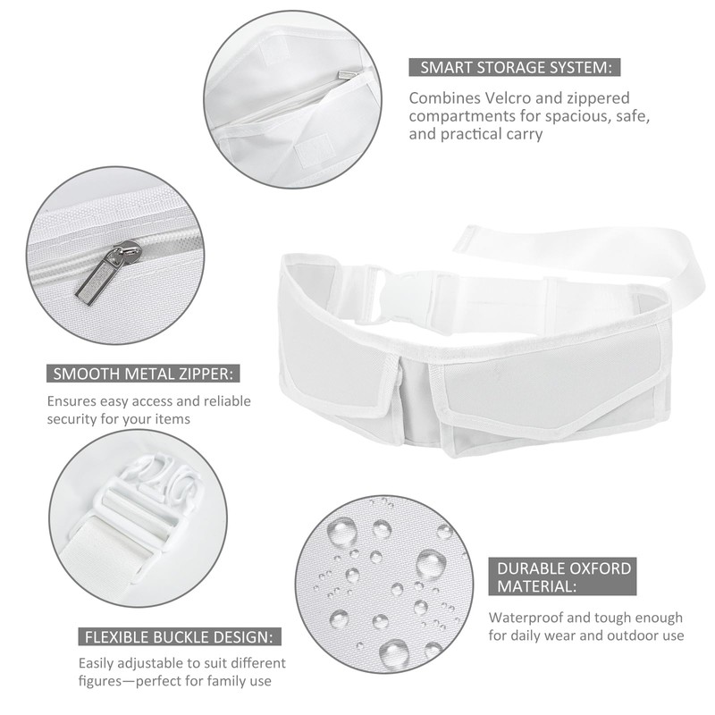 Ihram Belt for Men,Multi-Pocket Adjustable Waist Bag,Ideal for Ihram for