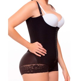 Fajitex Fajas Colombianas Moldeadoras High Compression Garment Tummy Control Shapewear for Women, Abdomen Control Shapewear, Black, XX-Large