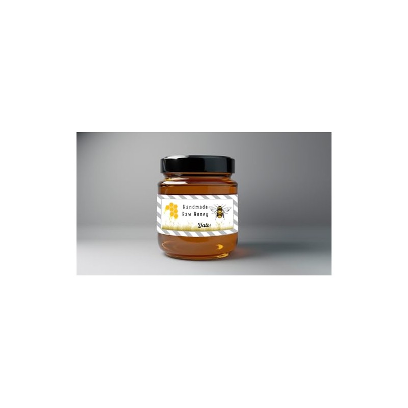 72 Honey Bee Jar Labels, Food Jar Sticker 60mm x