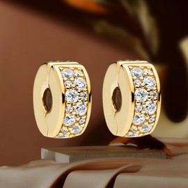 Annmors Clip Stopper Charm Pendant Safety Chain for Women Bracelet and Necklace 925 Sterling Silver, One size, Sterling Silver, Cubic Zirconia