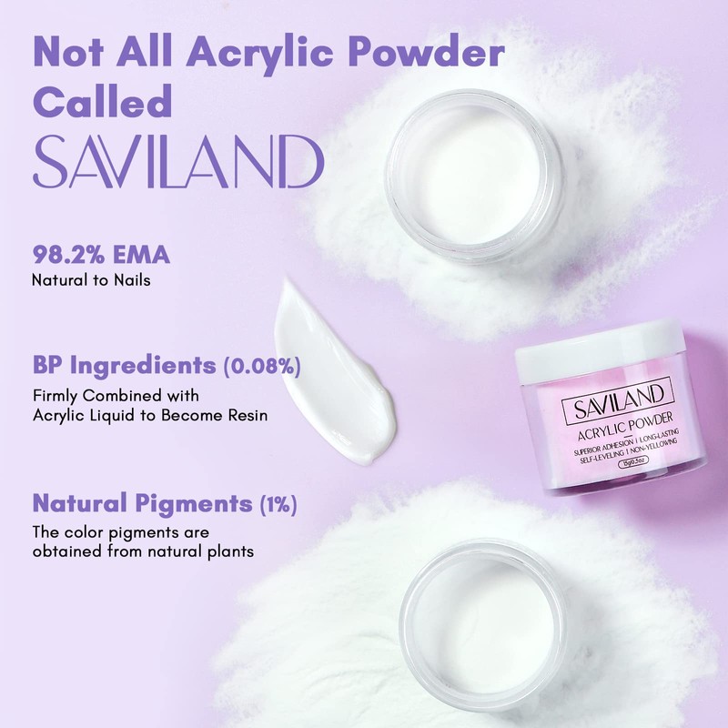 SAVILAND Acrylic Nail Kit with Drill: Professional 0.5Oz Clear/White/Pink Acrylic