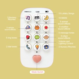 Goorder Musikspielzeug Baby Handy Spielzeug ab 1 Jahr, Interaktives Sensorik Spielzeug Kinderspielzeug Lernspielzeug Geburtstag Weihnachten Geschenk für Kleinkinder 6 12 18 Monate (Gelb)