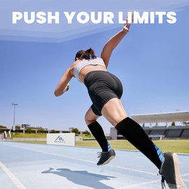 BLPRKOT Compression Stockings for Men and Women, Compression Socks, Support Stockings, Compression Socks, Running Stockings, Compression for Sports, Running, Travel, Cycling, Flight Blue