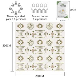 JMHRJKL 200 * 200CM Desechables Manta para Picnic, 2 Bolsas Impermeable Tapete para Playa, Embalaje Independiente Portátil con 4 Clavos Resistentes al Viento, Adecuado para Playas, Césped y Camping