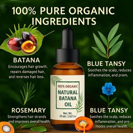 Raw Batana Oil for Hair Growth – Dr. Sebi Organic Botana Natural Hair Growth Oil– Scalp Treatment for Strengthening, Thickening, and Natural Care for Men and Women