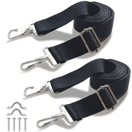 Bimini Boat Top Straps, 2 Pack Bimini Top Straps Adjustable with Loops and Snap Hook Awning Hardware from 28" - 60", Black