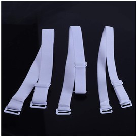 3 Pairs Bra Straps Elastic Adjustable Removable Multi-Size, White