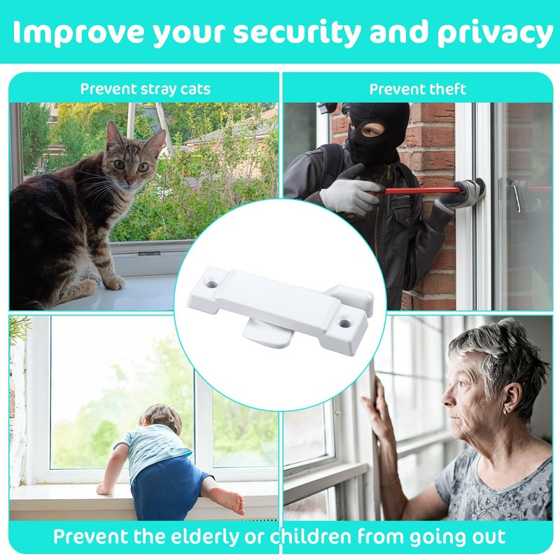 Window Sash Lock,Sliding Window Locks,Windows Latch Replacement,2-1/4'' Mounting Hole Centers