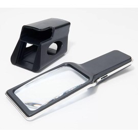 MagniPros LED Handheld 4x Magnifier w/ Hands Free Stand - Black