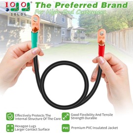 10L0L 3 Awg Golf Cart Heavy Duty Battery Cables for 48 Volt Club Car DS & Precedent 1994 Up, 5 PCS Pure Copper Golf Battery Wiring Cables (Set of 5)