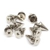 RUBYCA 50 Sets 10MM Silver Color Bullet Cone Spike and