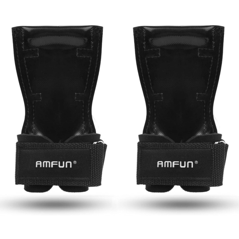 AMFUN Lifting Straps Strength Training Lifting Straps Leather Non-Slip Grip